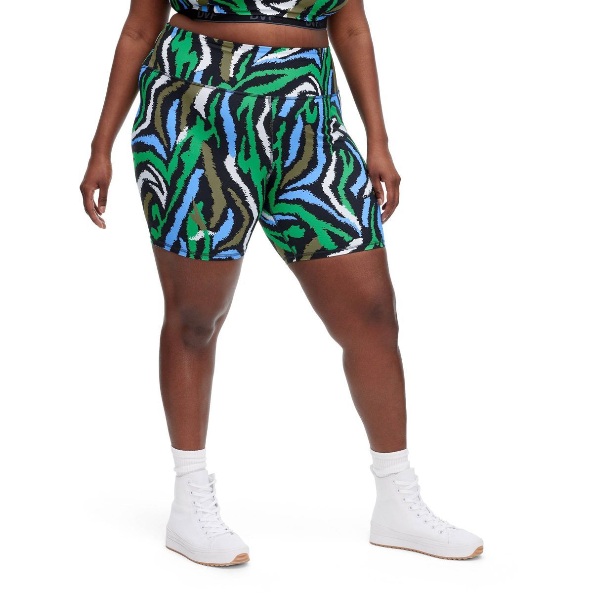 Women's Disco Zebra Green Bike Shorts - DVF for Target | Target