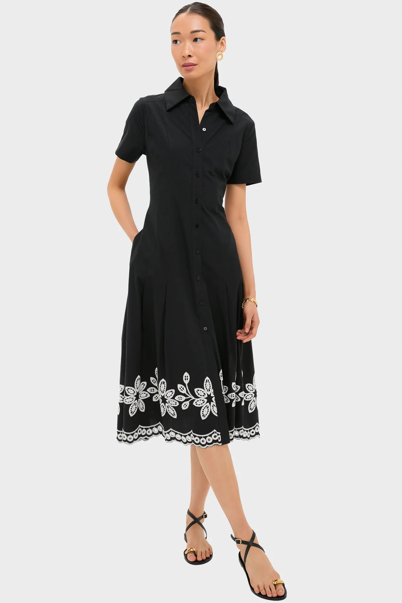 Black Natural Isidora Midi Shirt Dress | Tuckernuck (US)