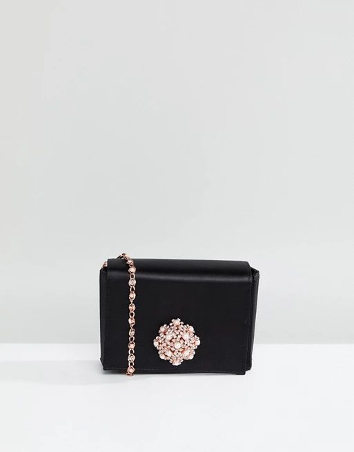 Ted Baker Satin Box Bag with Embellished Brooch | ASOS US