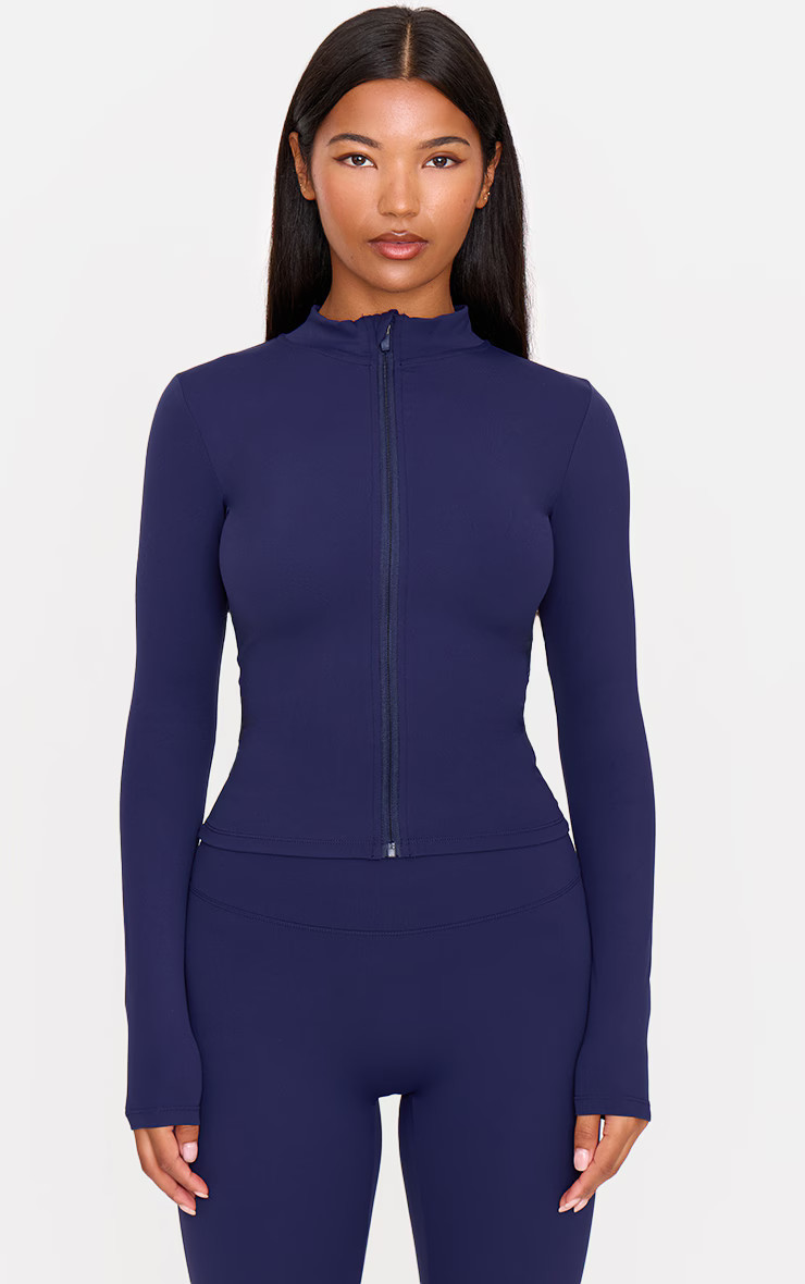 Navy Ultimate Sculpt Jacket | Activewear | PrettyLittleThing UK