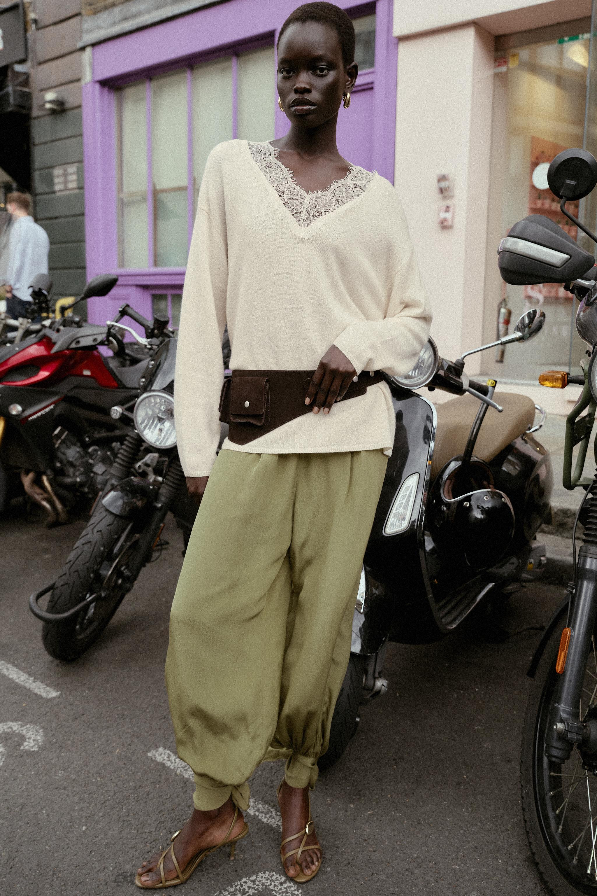 WOOL BLEND LACE KNIT SWEATER | Zara UK