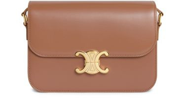 Medium Triomphe Bag in Shiny Calfskin | 24S US