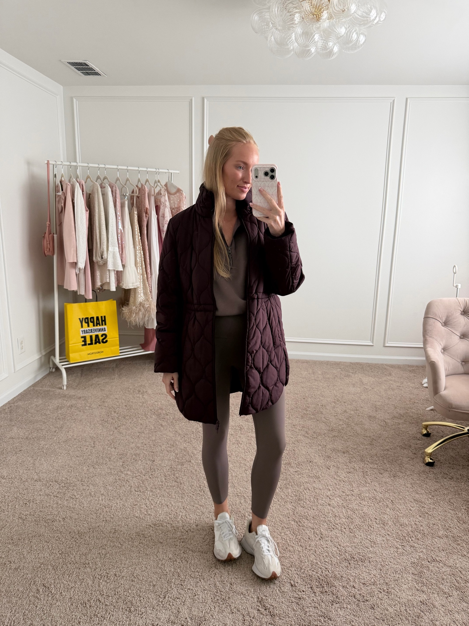 I got this quilted puffer jacket in the sale last year and wear it for all my fall and winter walks! It’s roomy I’m wearing a small. Has deep fleece pockets and you can cinch in the sides. It’s back again in the Nordstrom Anniversary Sale

#LTKSaleAlert