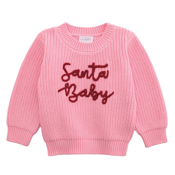 Santa Baby Chainstich Sweater | Mud Pie