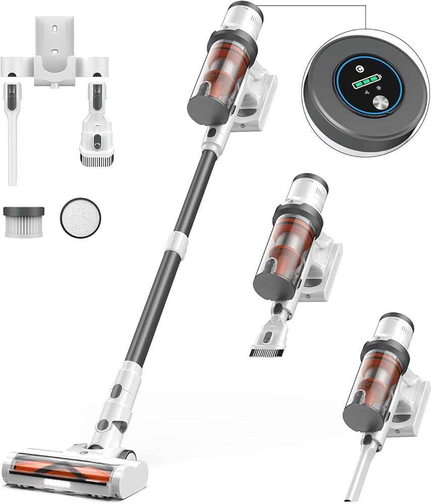 Cordless Vacuum Cleaner, 30Kpa Vacuum Cleaners for Home, Max 50 Mins Runtime, Anti-Tangled Stick ... | Amazon (US)