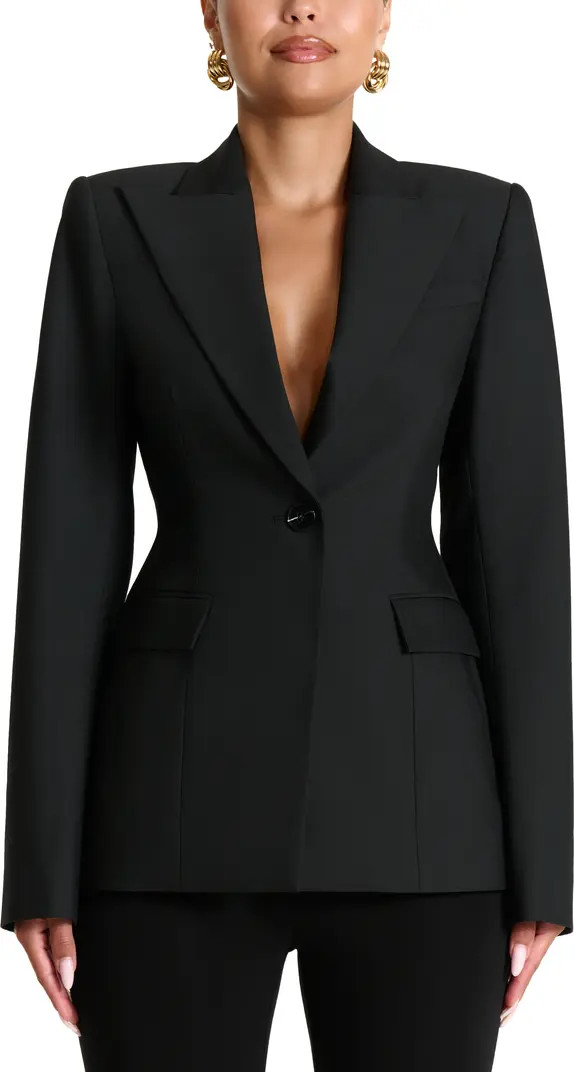 Power Shoulder Tie Waist Blazer | Nordstrom