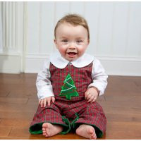 Christmas Tree Longall - Boys Outfit Red Tartan Plaid Overalls For First Clothes | Etsy (US)