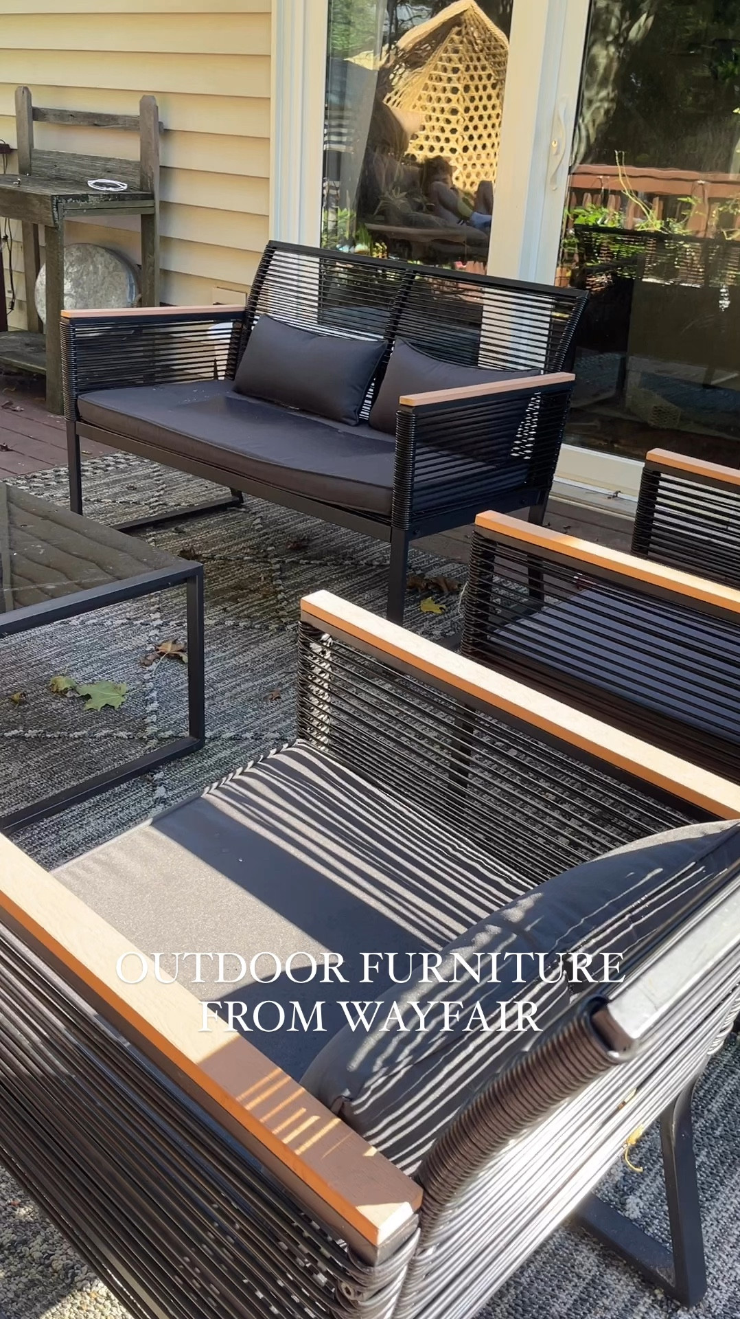 This patio furniture from Wayfair is so pretty. It’s easy to build too! Comes with the sofa, 2 chairs, and coffee table. The egg chair swing is so cozy and the perfect spot to relax. It’s also from Wayfair!



#LTKHome #LTKVideo #LTKSeasonal