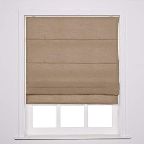 TWOPAGES Customized Roman Shade, Faux Linen Roman Shade with Loop Control, Kitchen Window Door Ro... | Amazon (US)