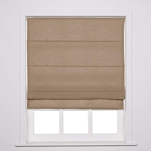 TWOPAGES Customized Roman Shade, Faux Linen Roman Shade with Loop Control, Kitchen Window Door Ro... | Amazon (US)