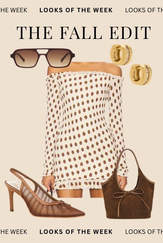 Off-the-shoulder neutrals, cocoa tones, and gold details — the ultimate fall outfit formula. Style it with mesh slingbacks, a suede mini bag, and tortoiseshell shades for your next coffee date or city stroll. 🍂🤎
fall mini dress, brown mesh heels, suede shoulder bag, gold hoops, designer sunglasses, fall outfit inspo, fall neutral style, brown and white dress, fall date night outfit, fall fashion edit, fall capsule wardrobe, LTK fall looks


#LTKSeasonal