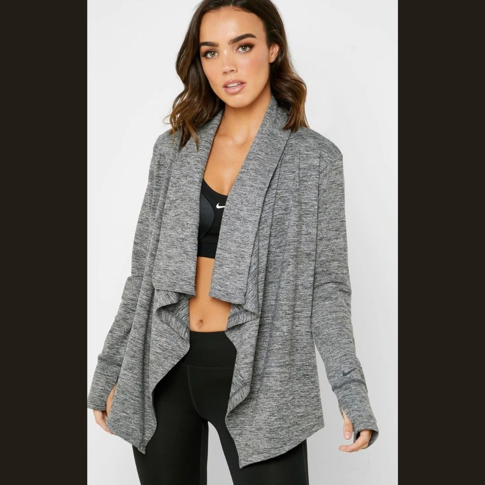 Nike Dri-FIT Womens XS Waterfall Open Front Cardigan Yoga Wrap\u200e Loungewear | Poshmark