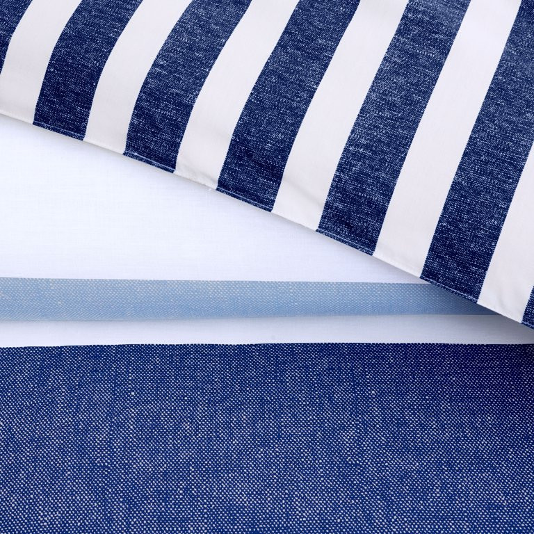 Gap Home Kids Ombre Stripe Reversible Organic Cotton Blend Comforter Set, Full/Queen, Blue, 3-Pie... | Walmart (US)