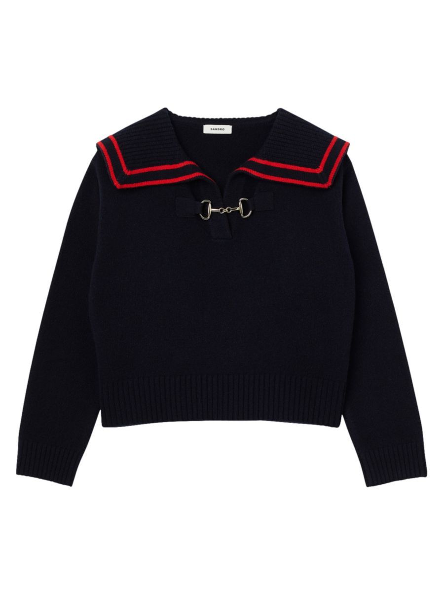 Williams Wool Bib-Collar Cropped Sweater | Saks Fifth Avenue