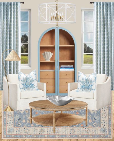 Living Room Decor 
Sitting area home decor
Window treatments drapery panels
Curtains
White conversation chairs
Woven coffee table
Blue and white home decor

Ballard Designs Anthropologie Target home Pottery Barn

#LTKStyleTip #LTKHome