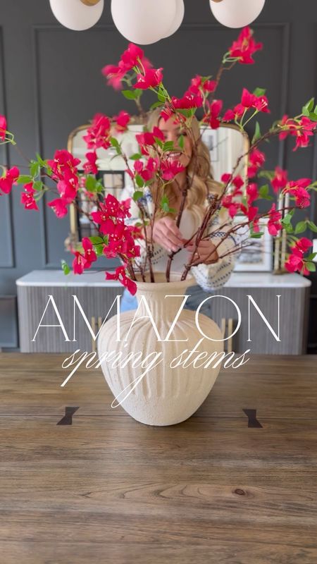 Beautiful spring stems from Amazon! 

Bougainvillea: 1 bunch
Pussywillow: 2 bunches
Snowball Hydrangea: 2 bunches
Greenery: 1 bunch of 3 stems

spring decor, dining room, console, bedroom, sideboard styling

#LTKhome #LTKfindsunder50 #LTKSeasonal