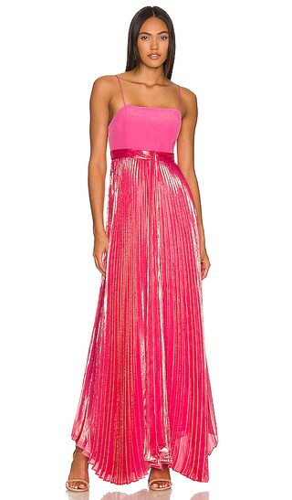 Despina Pleated Maxi Dress in French Rose | Revolve Clothing (Global)