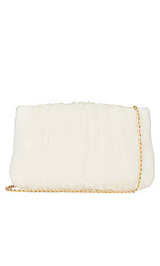 Loeffler Randall Brit Flat Pleated Pouch  in Pearl from Revolve.com | Revolve Clothing (Global)