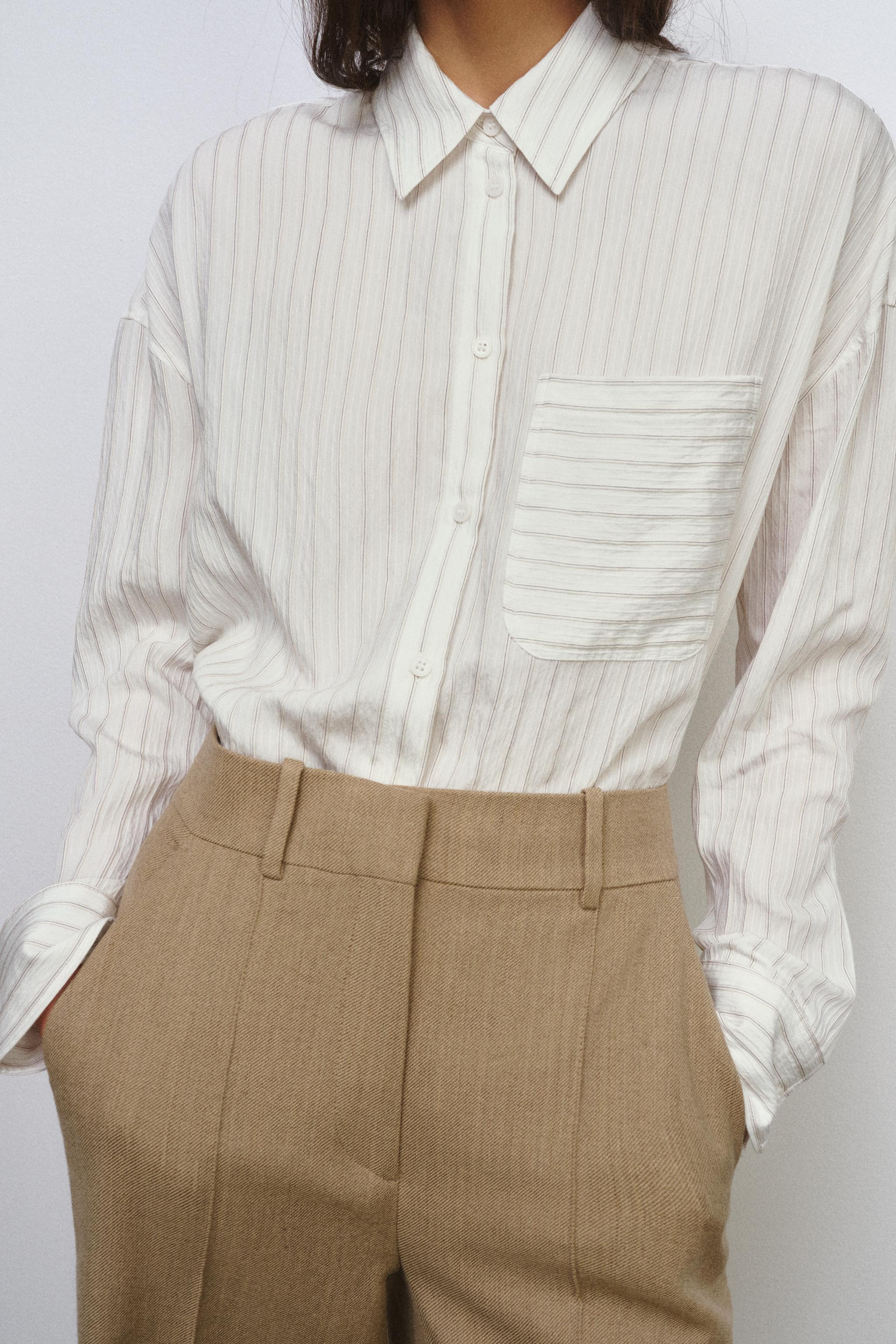 ZW COLLECTION FLOWING STRIPED SHIRT | Zara UK