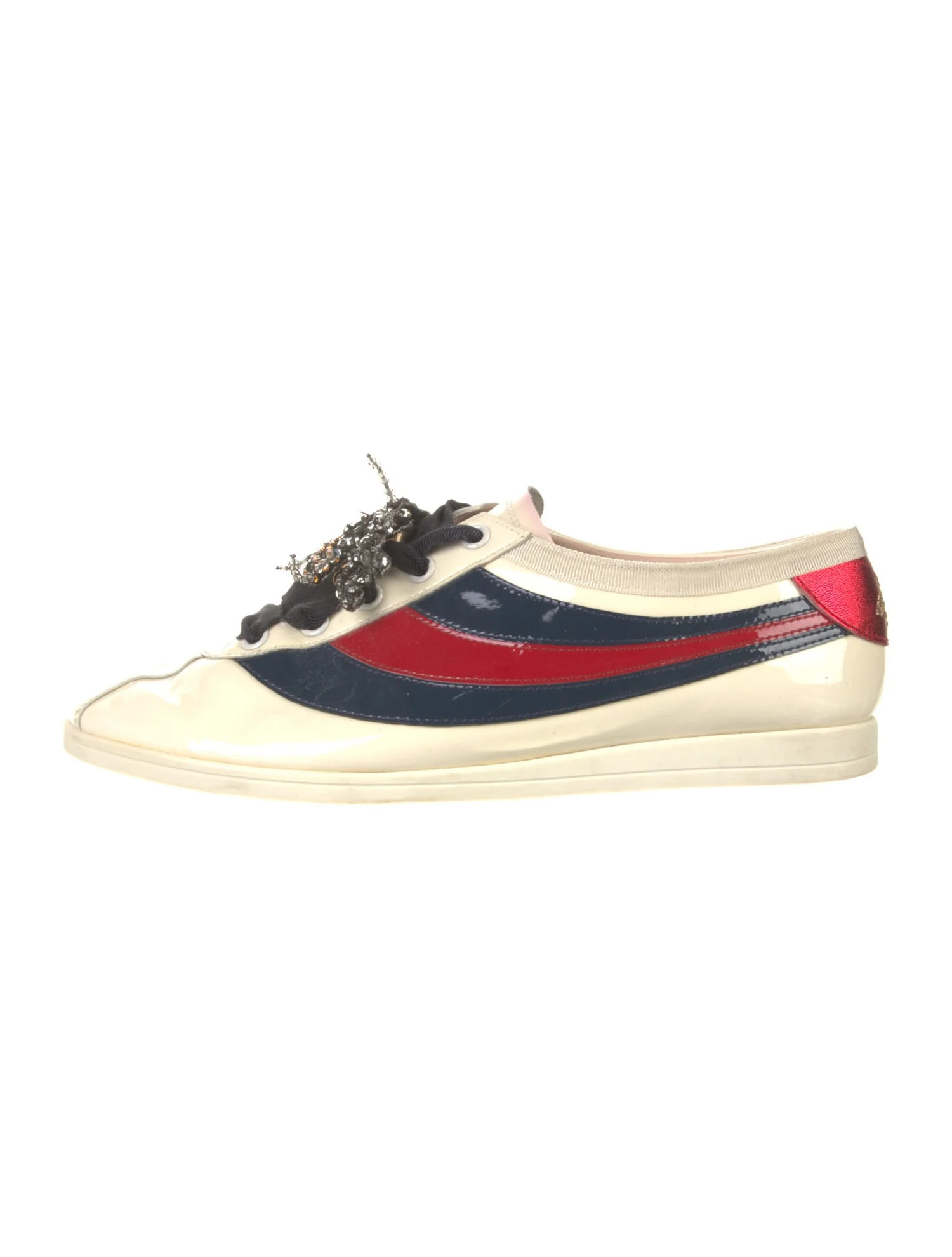 Sylvie Web Accent Patent Leather Sneakers | The RealReal
