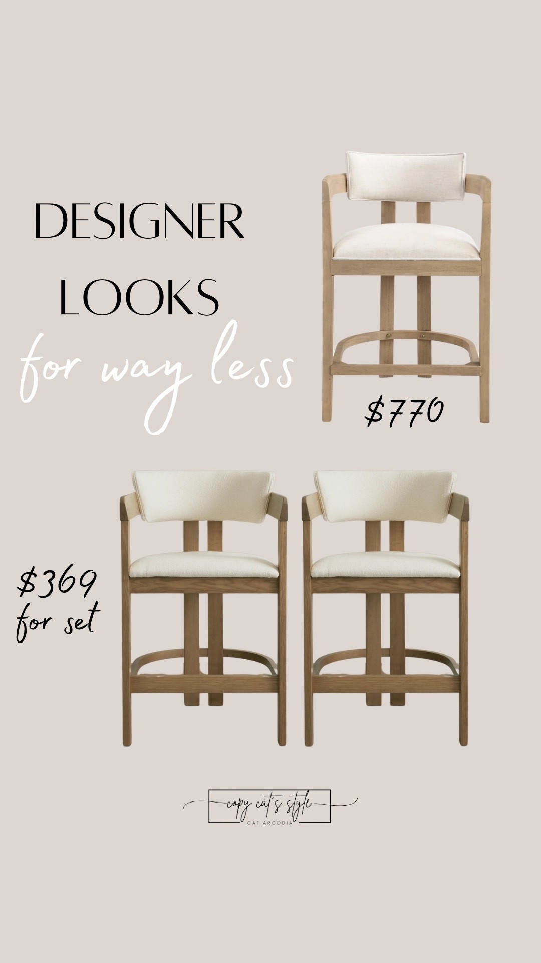 I love these designer stools and the look for the less is just as good. Designer stools-looks for less. 

#LTKHome #LTKSaleAlert