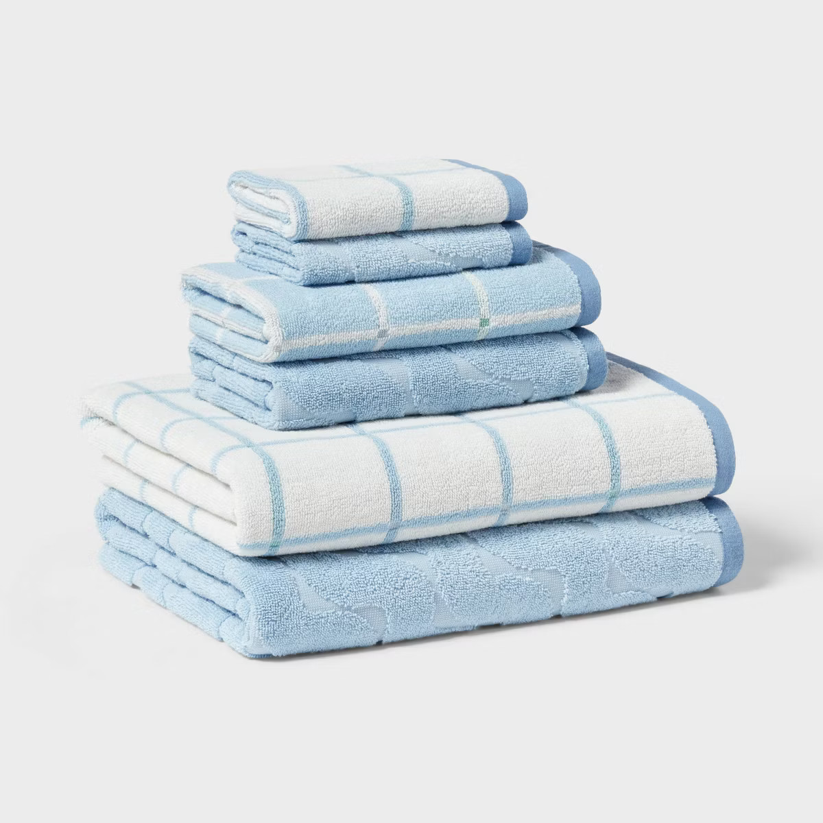 6pc Bath Towel Bundle Set Blue - Room Essentials™ | Target
