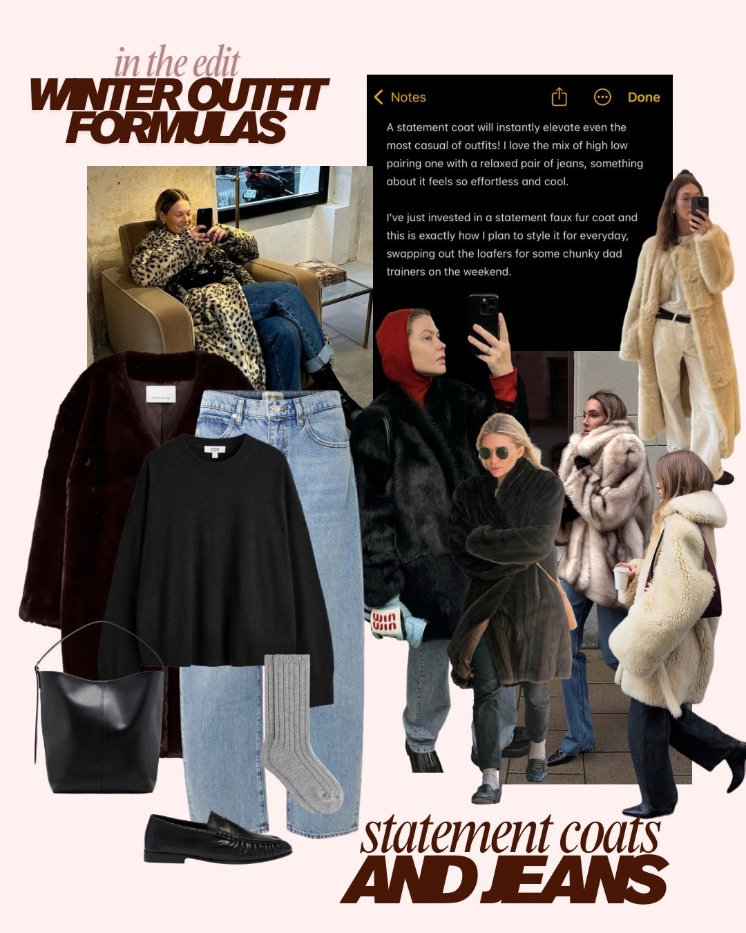 Winter outfit formulas we’re wearing on repeat

Statement coats and jeans 

Fur coats 
Leopard print coat 

#LTKeurope #LTKireland #LTKstyletip