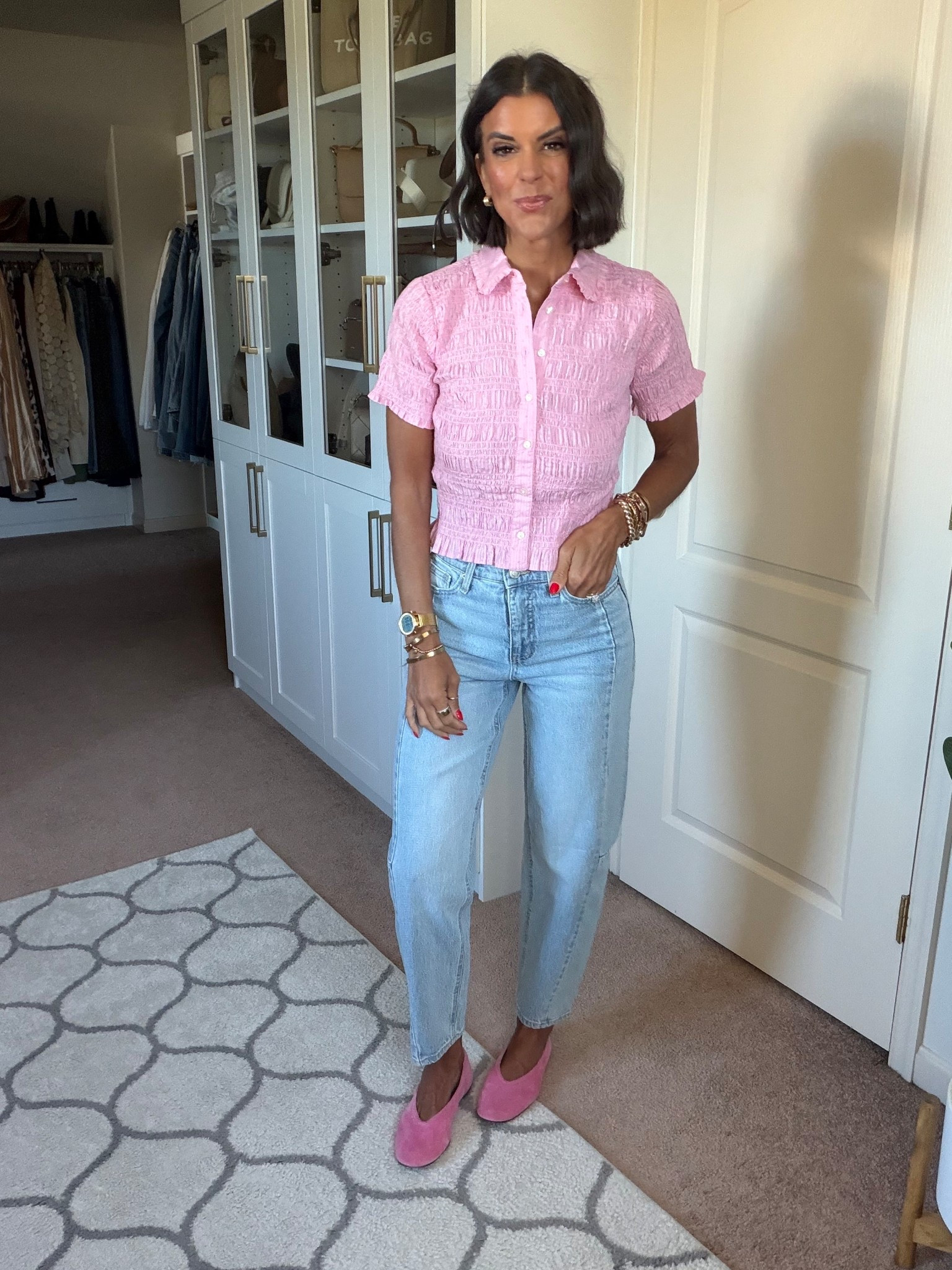 New Walmart blouse! Size xs 
Walmart jeans tts 

#LTKootd #LTKmomlife #LTKgrwm