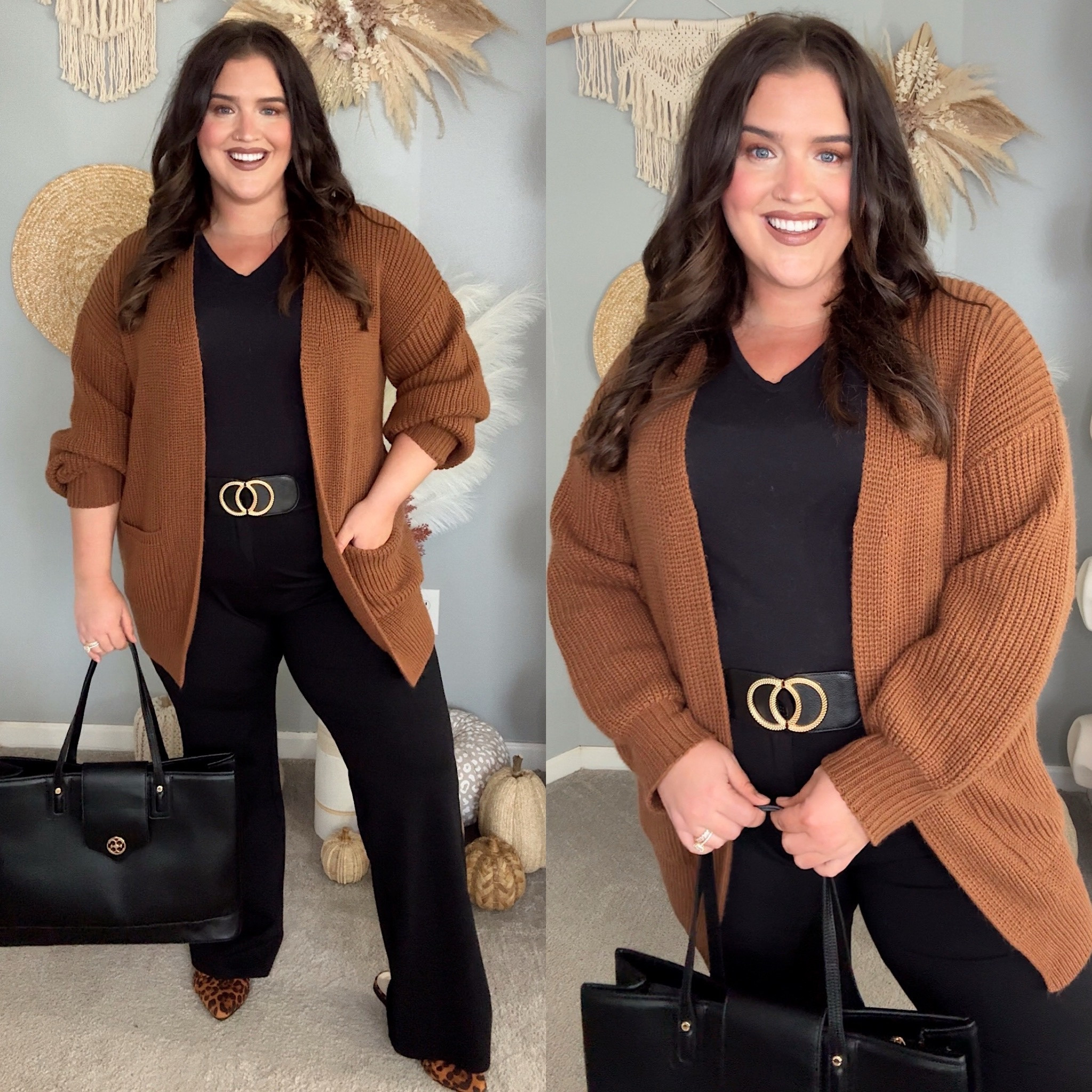 Amazon Fall office outfit 🍂 Basic black outfit base with accessories to elevate 
Top + cardigan size XL
Pants size 18

#LTKStyleTip #LTKWorkwear #LTKPlusSize