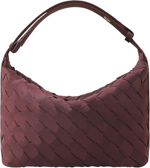 Vegan Leather Woven Tote Bag, Leather Braided Purse Clutch Purse, Woven Top-Handle Shoulder Handb... | Amazon (US)