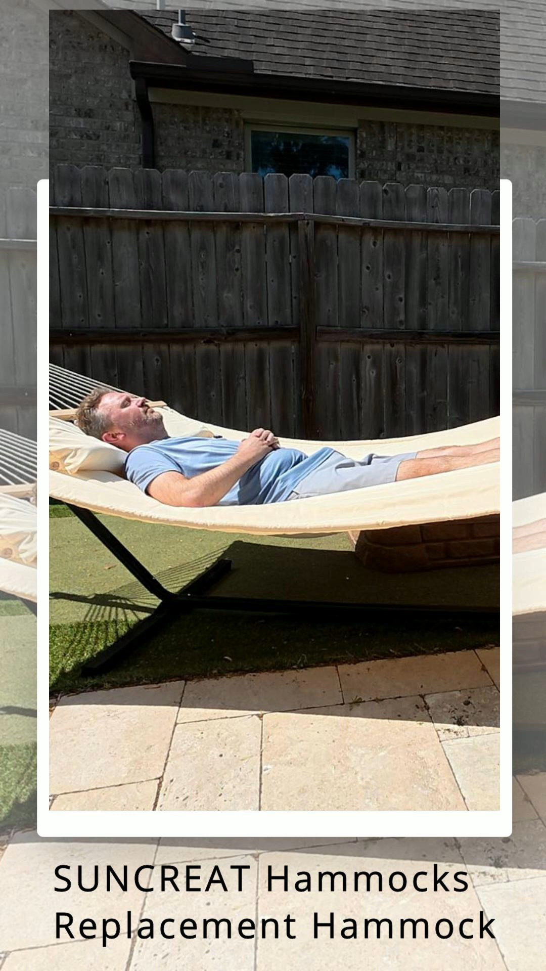 ​Upgrade your outdoor lounging game with this SUNCREAT Replacement Hammock. ☀️ Designed for comfort and style, this quilted fabric bed is the perfect replacement for worn-out hammocks. It features a spreader bar to prevent flipping and is built to withstand the elements, making it a staple for your porch or garden. Ideal for 12ft or 14ft stands.​​#OutdoorFurniture #GardenInspiration #PatioStyle #Hammock #CozyHome #BackyardDesign #SummerEssentials @suncreatoutdoor

#LTKSeasonal #LTKHome