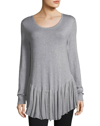 Ruffle-Hem Jersey Top | Neiman Marcus
