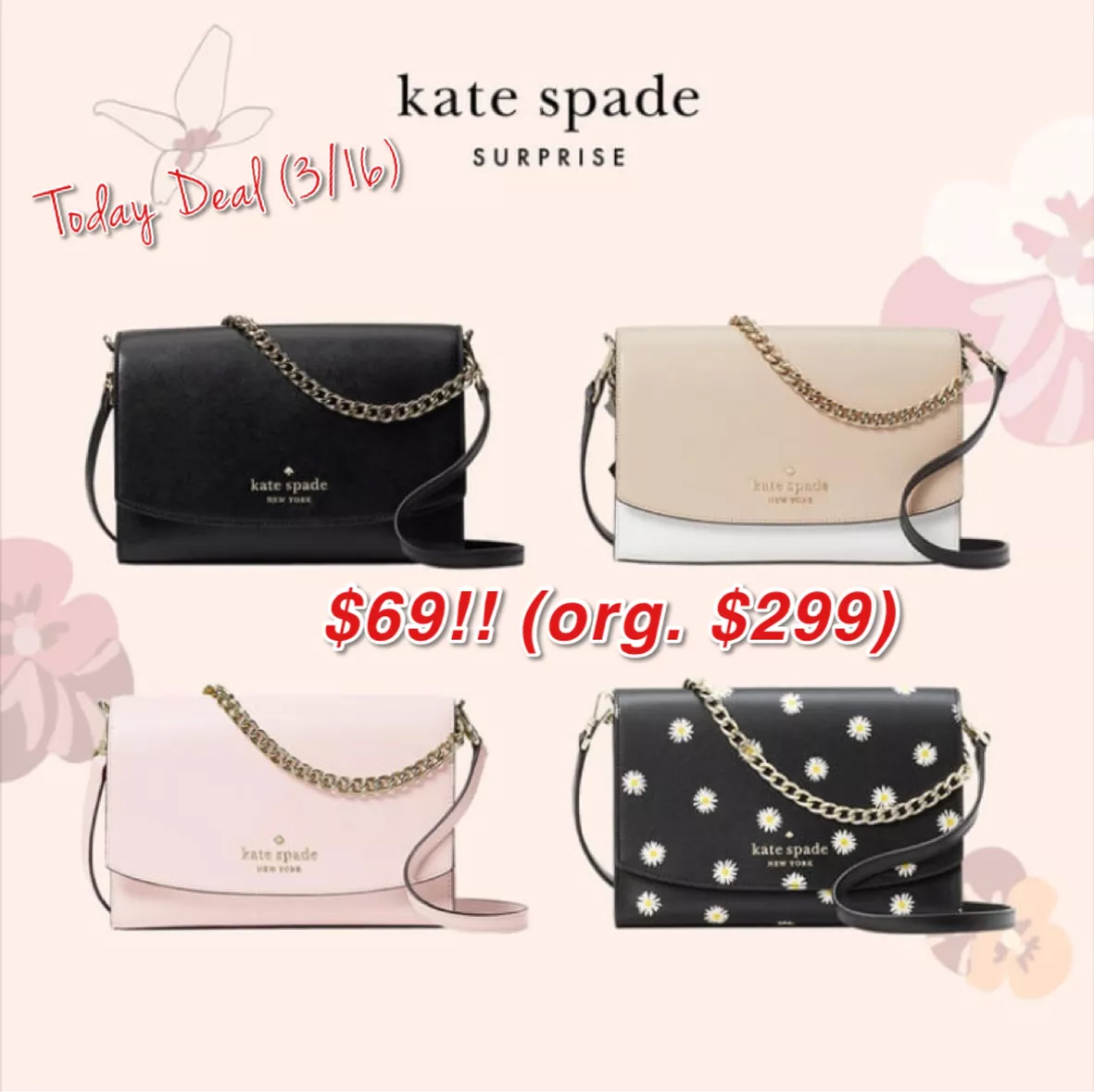 Kate Spade Carson Convertible Crossbody only $65 (reg. $279) + Free  Shipping!