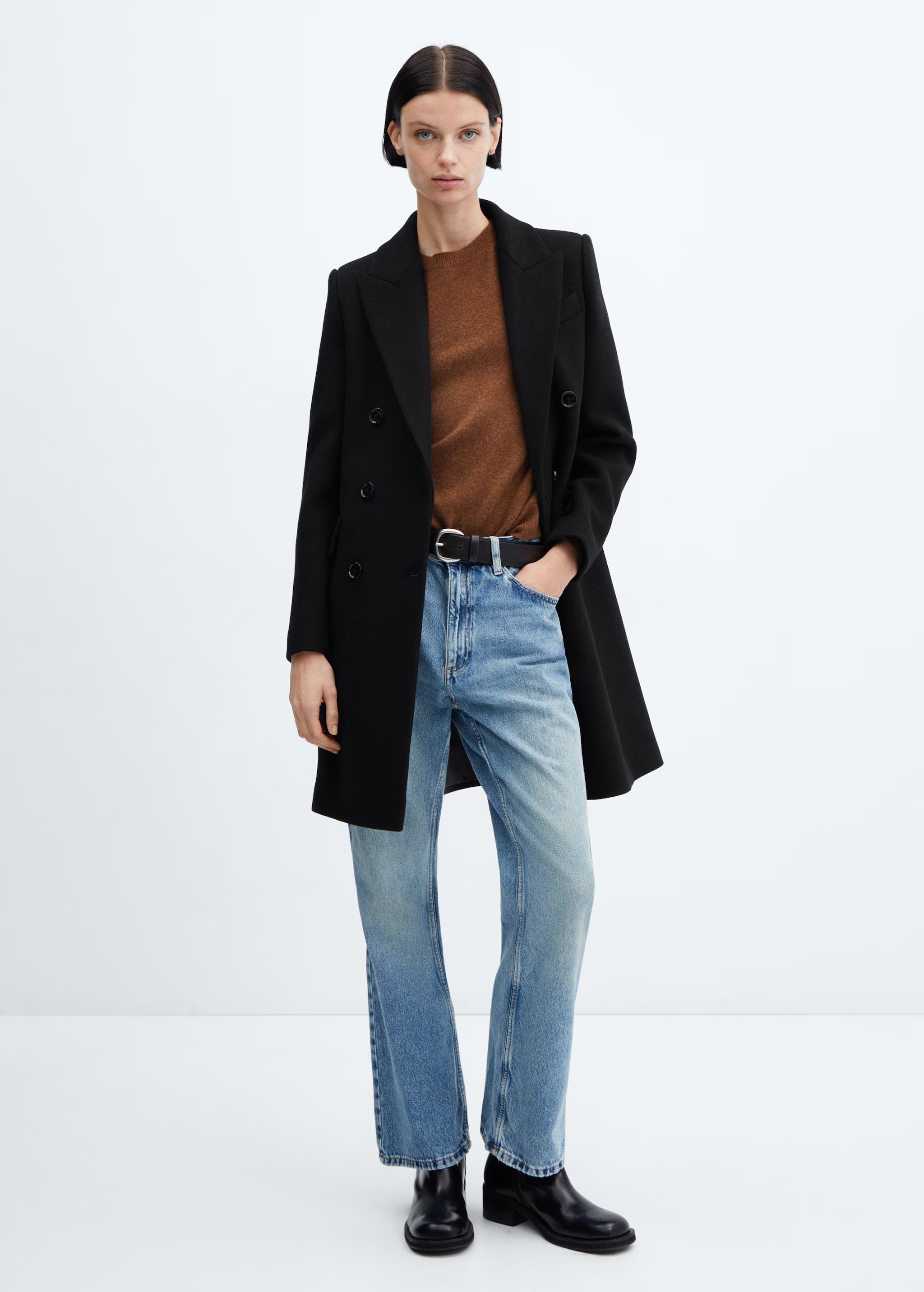 Double-breasted wool coat - Woman | MANGO USA | MANGO (US)