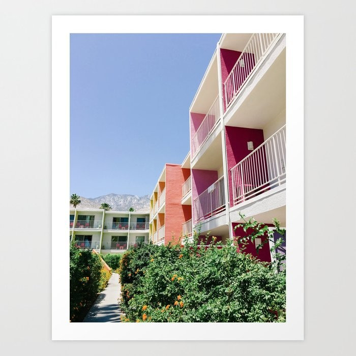 Colorful Palm Springs Balconies Art Print | Society6