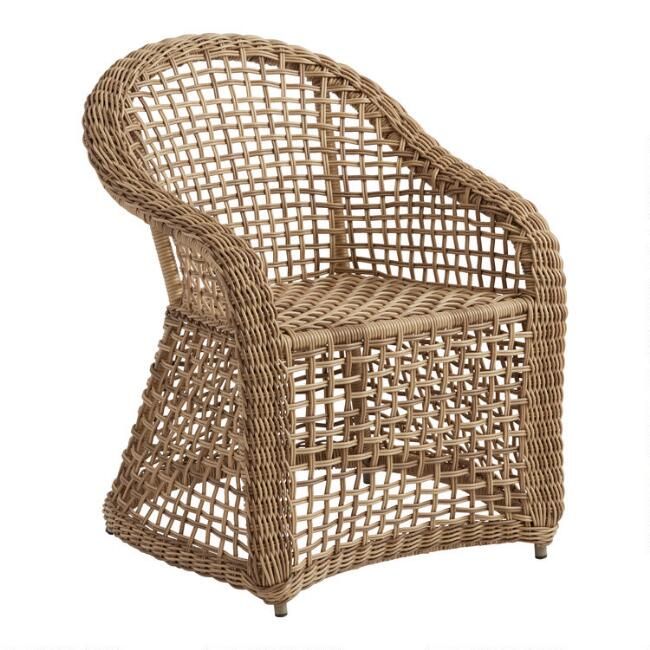 Natural All Weather Wicker Cairo Outdoor Dining Armchair | World Market