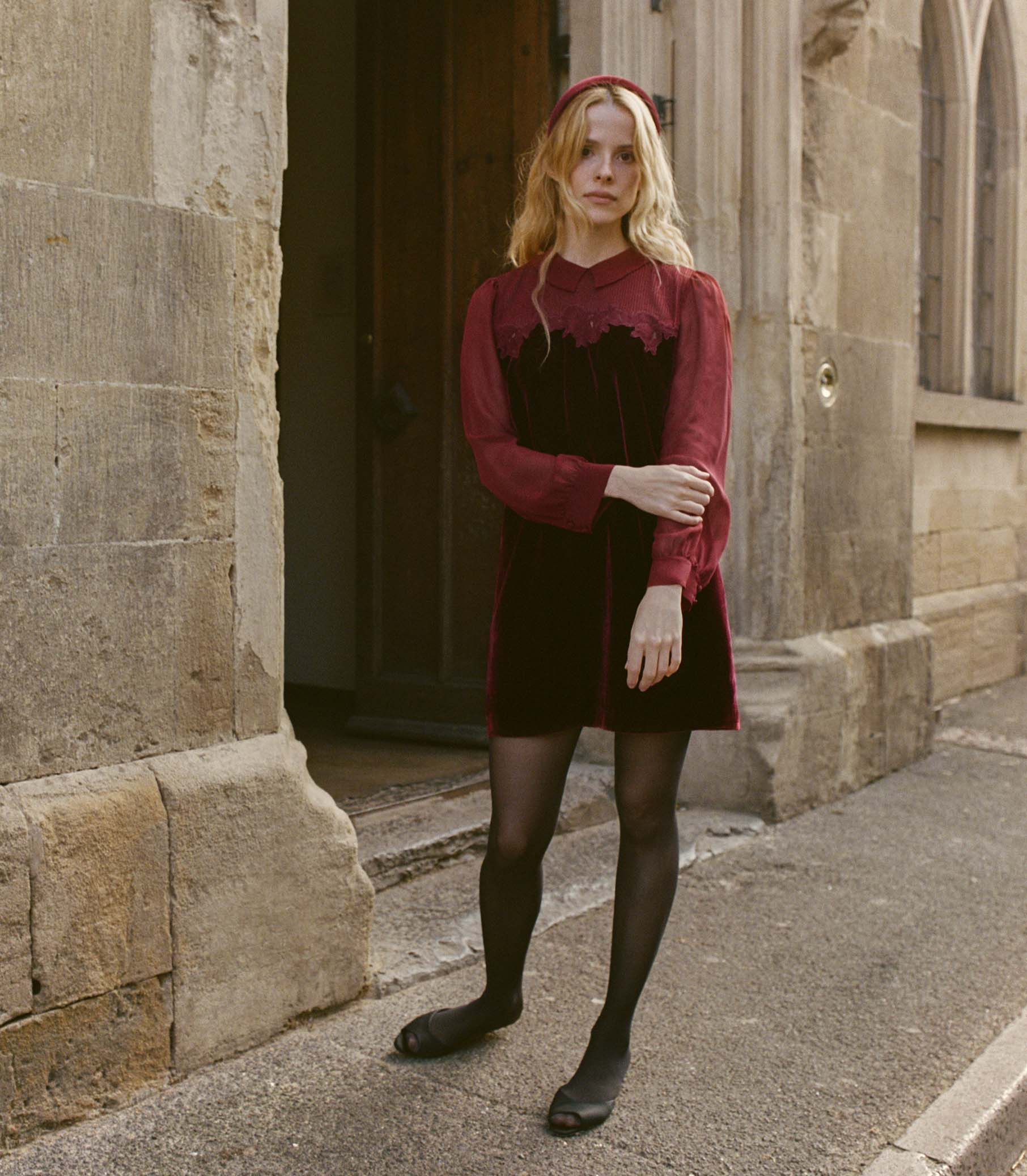 Madelynne Dress - Vino Rosso | DÔEN | DOEN