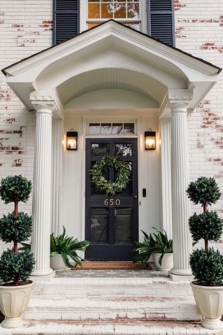 Front porch refresh! Our planters are out of stock, but linking in case you want to find some thing similar or they come back in stock! 

#TrackPorchRefresh #Fern #OutdoorPlant #FrontDoorWreath #SpringWreath #FrontDoorGreenery #Topiary 

#LTKSeasonal #LTKhome