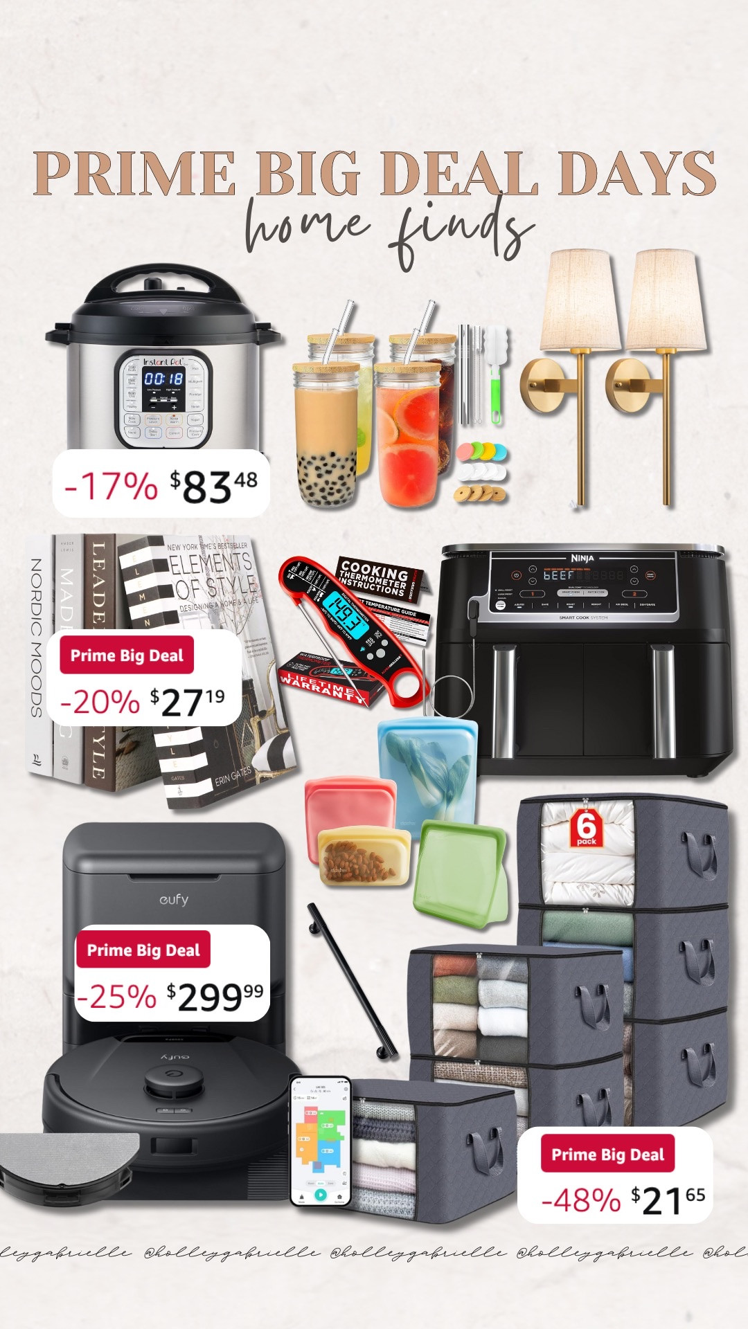 Last day deals for Prime Day!!🤞🏼🤎✨

home finds / kitchen appliance / home organization / remote control lighting / glassware / meat thermometer / eufy vacuum / robot vacuum / handle / hardware / Amazon prime day / prime day / home sale / sale alert / sale / Holley Gabrielle 

#LTKxPrimeDay #LTKSaleAlert #LTKHome