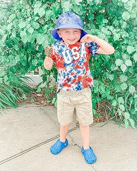 Sasaerucure Kids Toddler Baby Boy 4th of July Outfits Short Sleeve Shirts Tie Dye T-Shirt Shorts ... | Amazon (US)