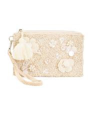 Handmade Beaded Floral Convertible Pouch Wristlet | TJ Maxx