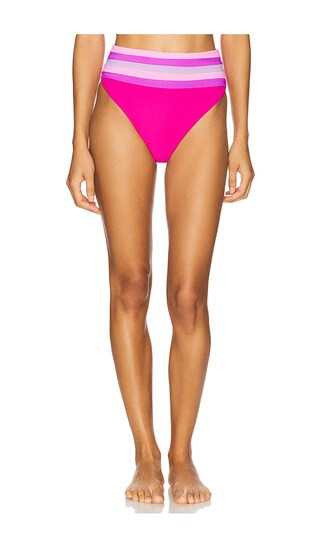 Millie Bikini Bottom in Raspberry Colorblock | Revolve Clothing (Global)
