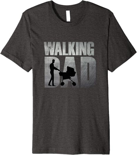 Mens Funny Humorous Walking Dad Baby Fatherhood Premium T-Shirt | Amazon (US)