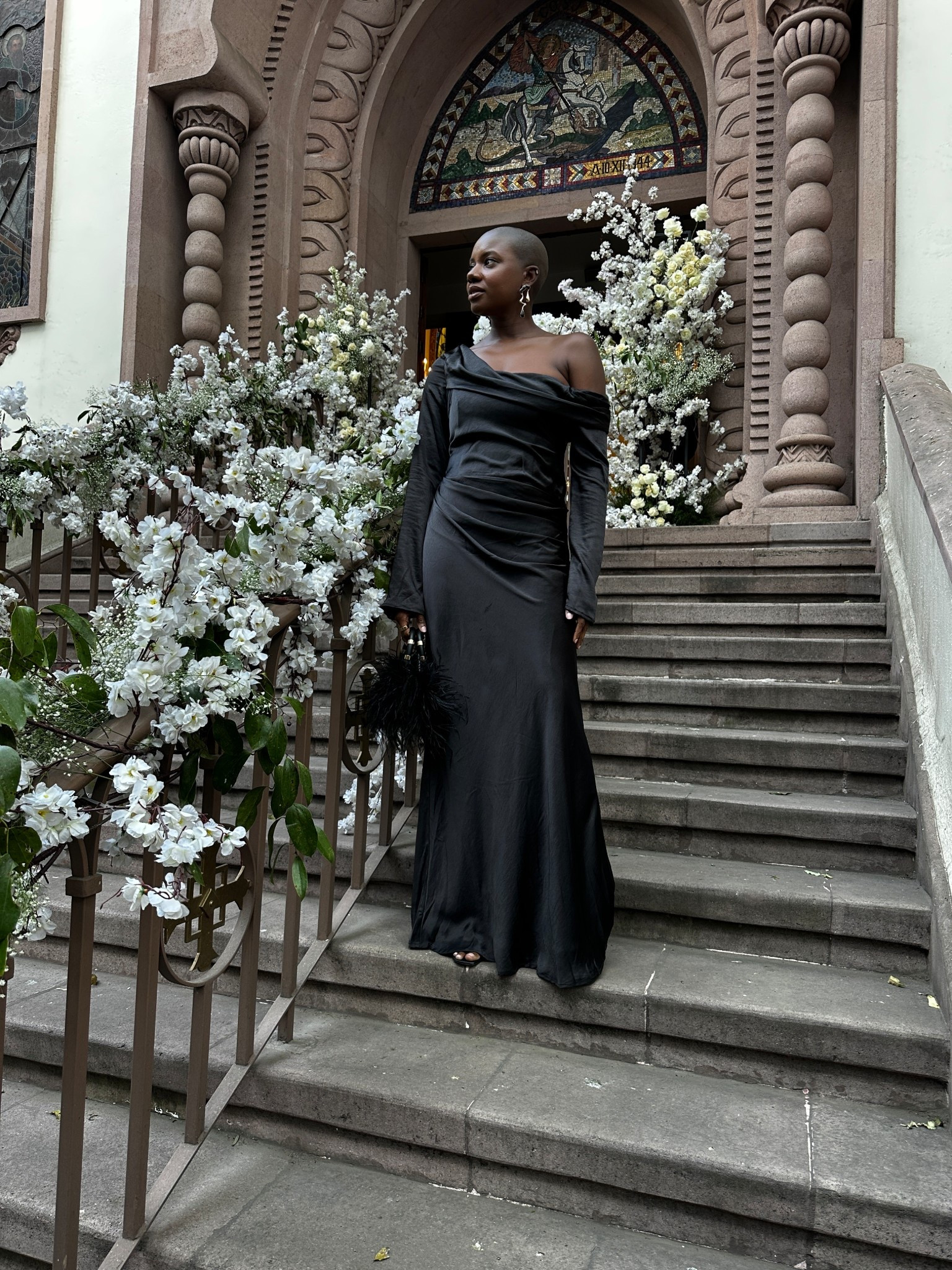Black one shoulder wedding guest dress for a Black tie wedding! I’m wearing a medium, I’m typically a small, size up  

#LTKWedding