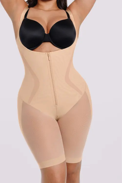 Shapellx Women's Shapewear Tummy Control Smoothing Bodysuit in Beige at Nordstrom, Size X-Large | Nordstrom
