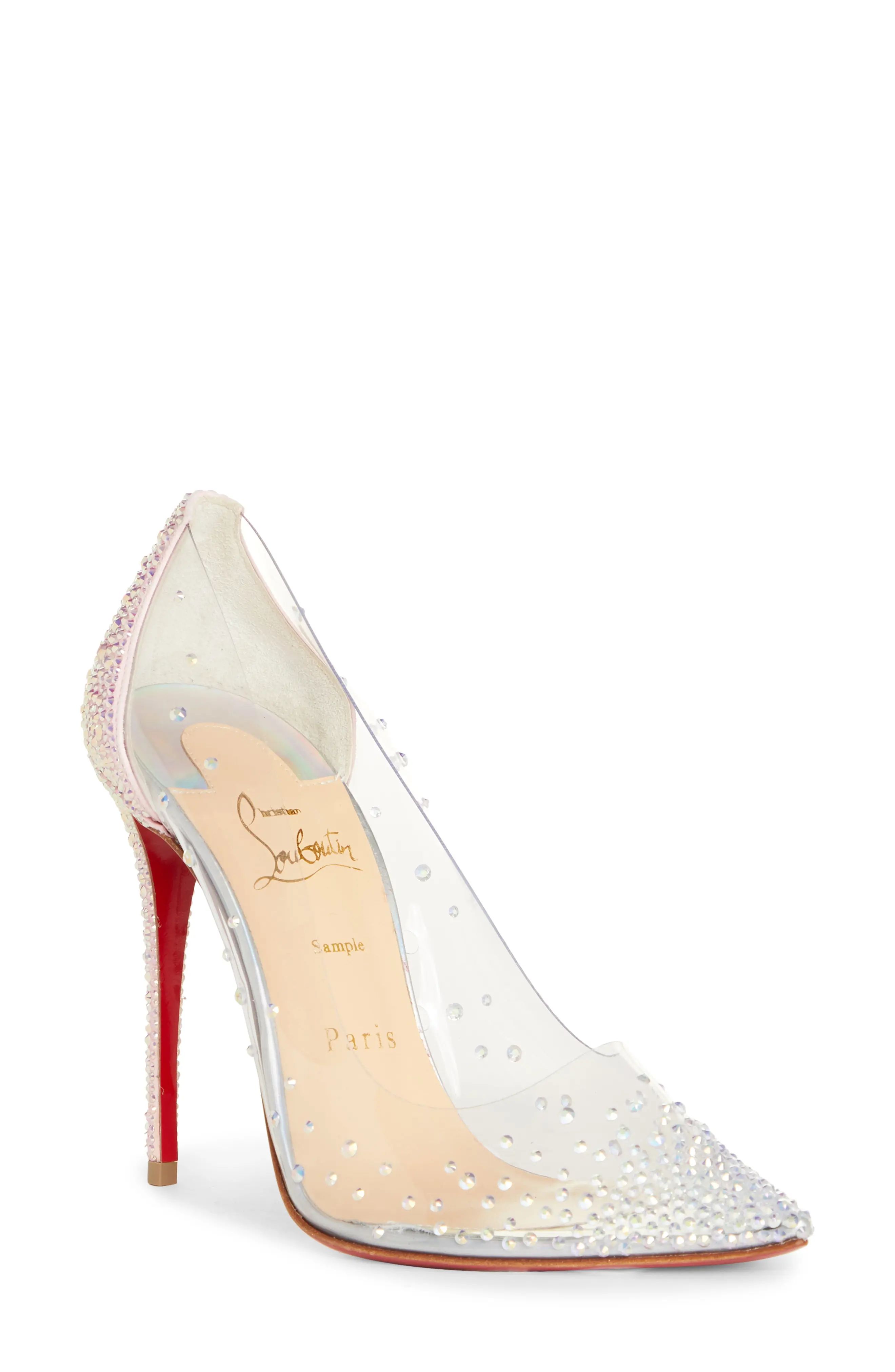 Women's Christian Louboutin Degrastrassita Pvc Pump, Size 11US - Pink | Nordstrom