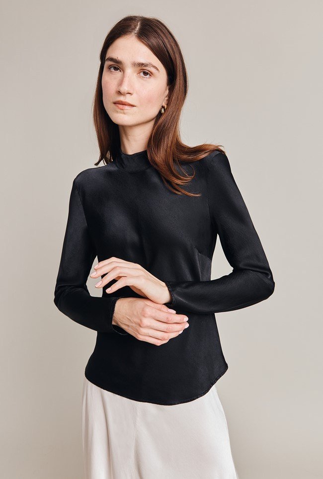 Mika Satin Turtleneck Top

                        Black | Ghost
