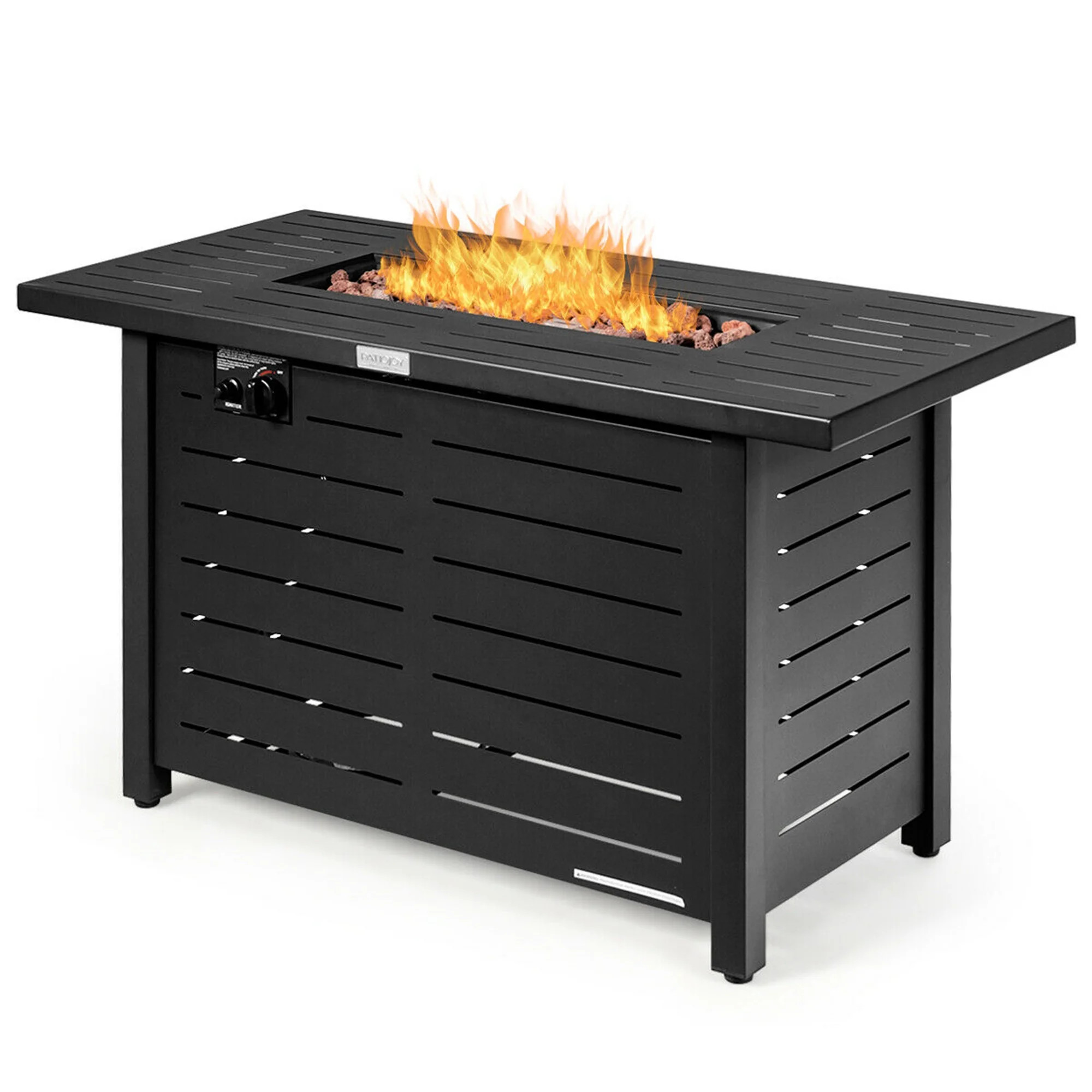 Gymax 42'' Rectangular Propane Gas Fire Pit 60,000 Btu Heater Outdoor Table W/ Cover - Walmart.co... | Walmart (US)