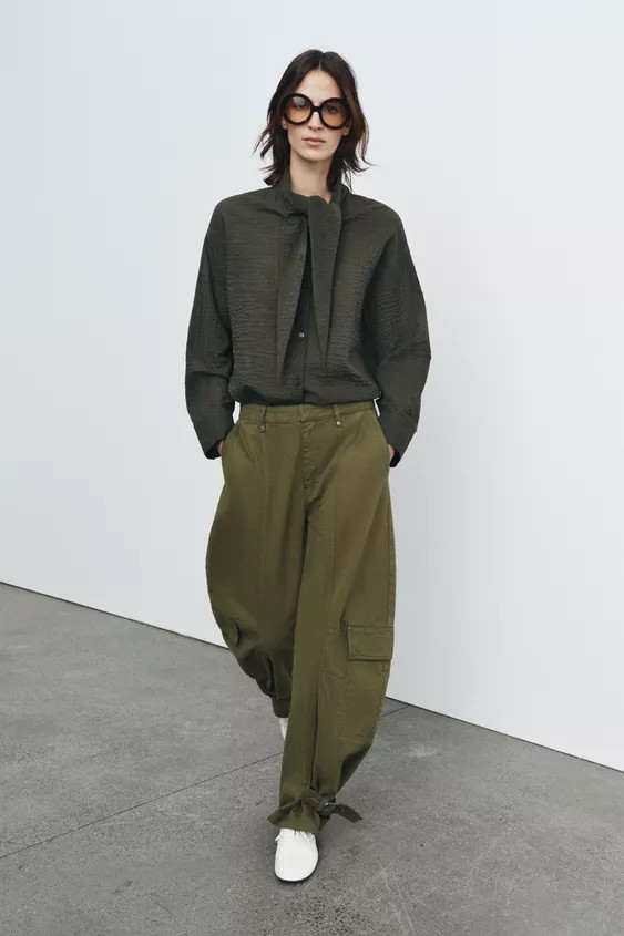 PLAID SHIRT WITH SCARF ZW COLLECTION | Zara US