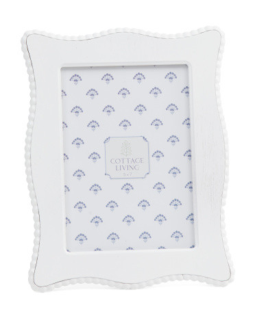 5x7 Scalloped Beaded Wood Tabletop Picture Frame | TJ Maxx